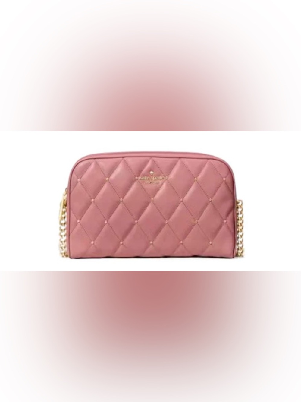 ♠️kate spade♠️ Quilted Chain-Handle Shoulder Bag 18k gold studs NWT